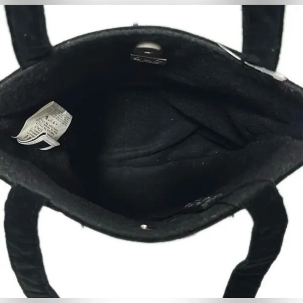 Dolce & Gabbana y2k rose embroidered black velvet tote bag